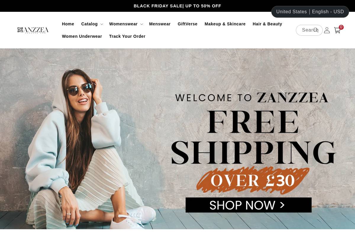 zanzzea.com homepage screenshot