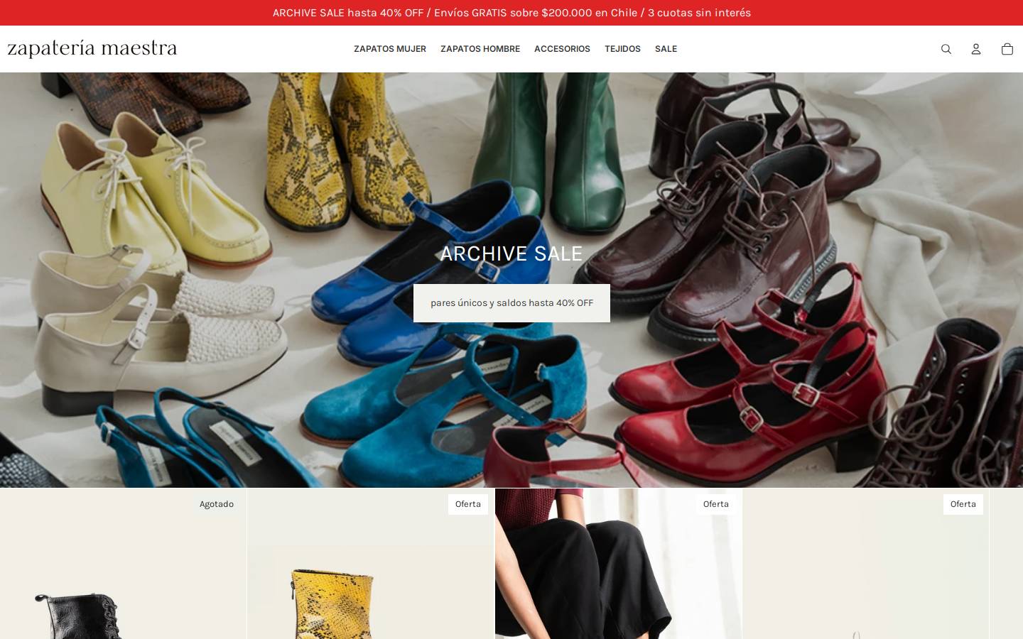 zapateriamaestra.com homepage screenshot