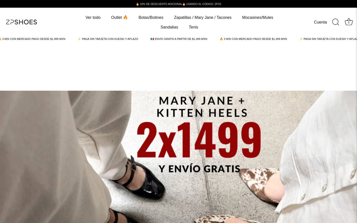 zapateriaperezoficial.com.mx homepage screenshot