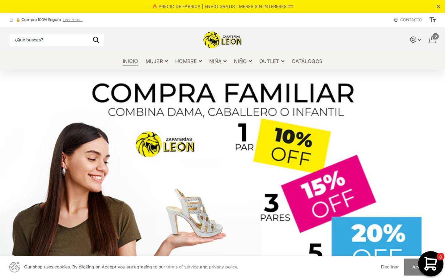 zapateriasleon.com homepage screenshot