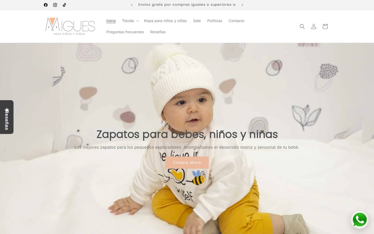 zapaticosmigues.com homepage screenshot