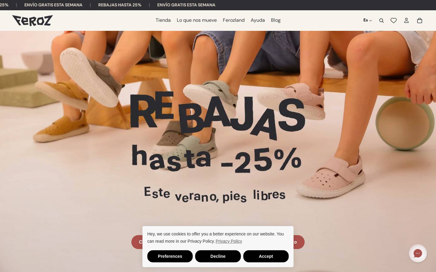 Feroz homepage screenshot