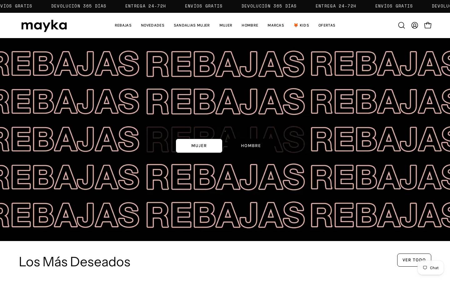 Zapatos Mayka homepage screenshot
