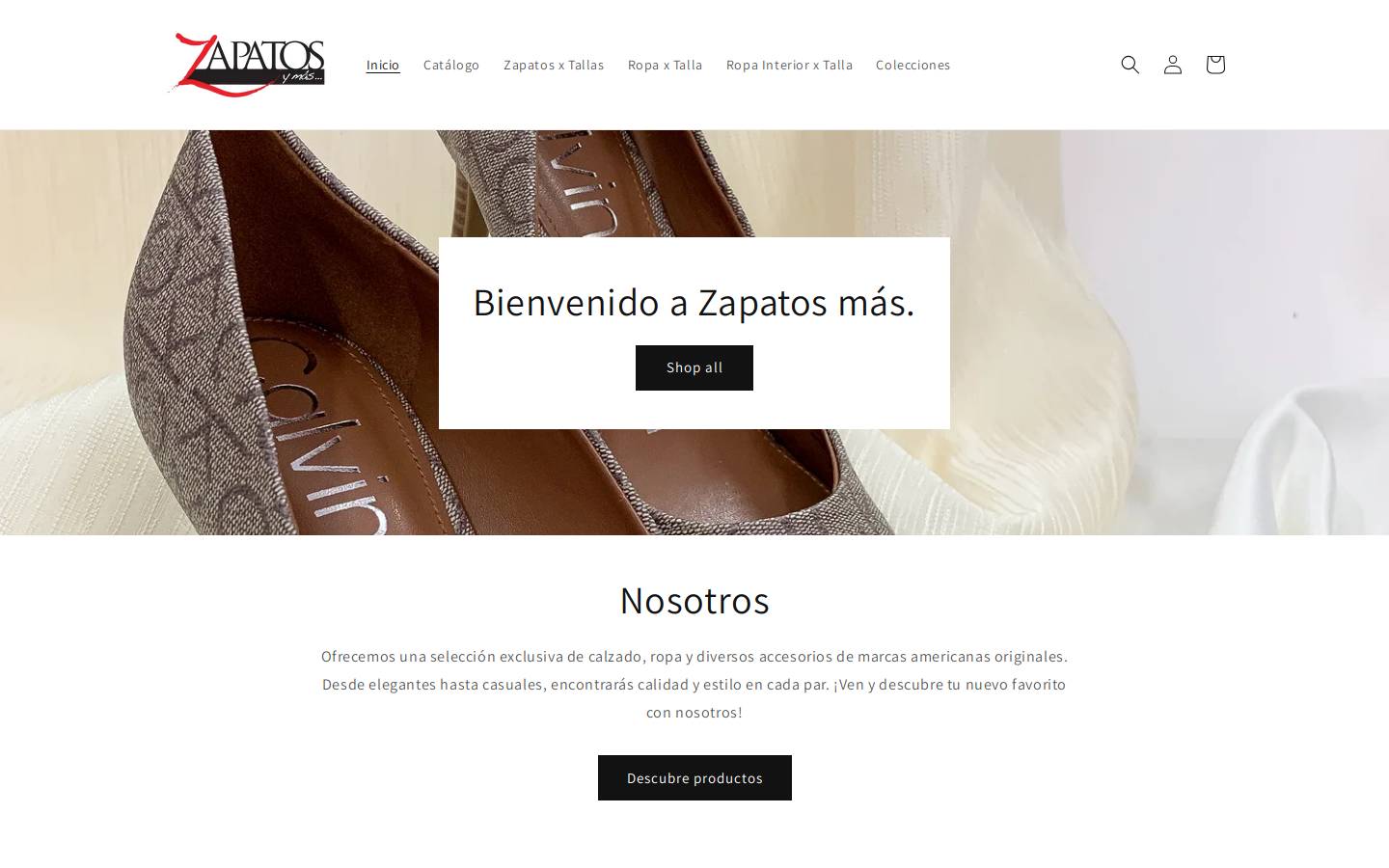 zapatosymas.com homepage screenshot