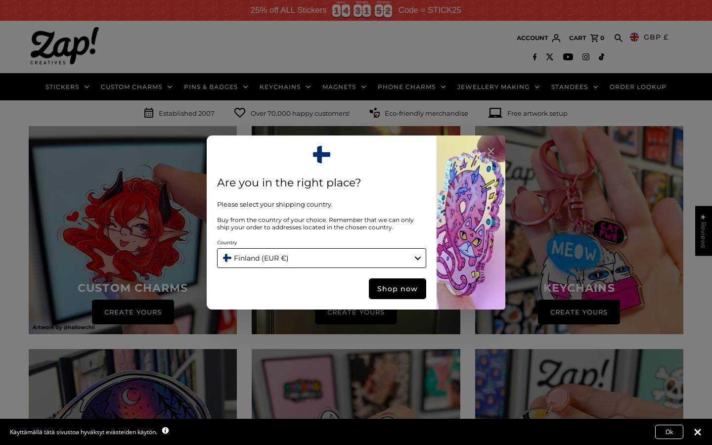 Zap! Creatives homepage screenshot