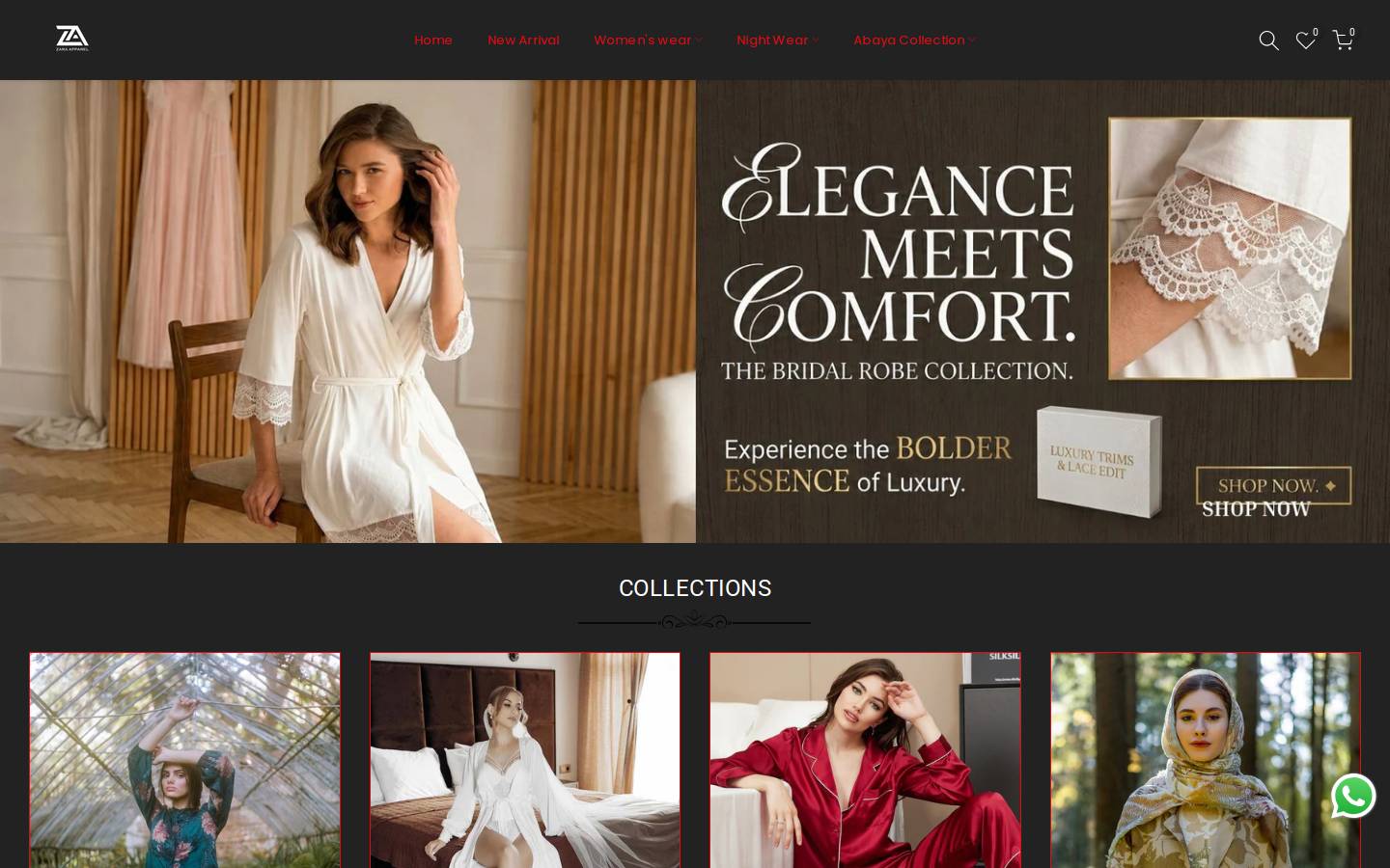 zaraapparel.online homepage screenshot