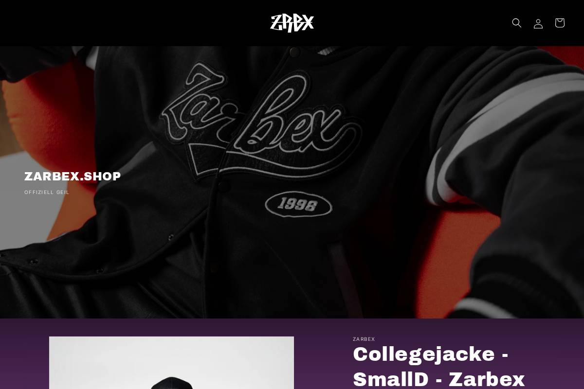 zarbex.shop homepage screenshot