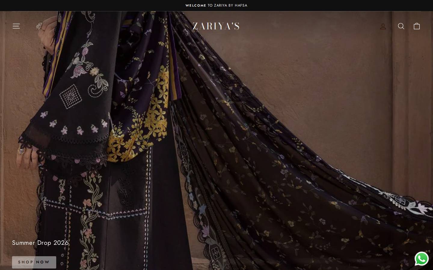 zariyabyhafsa.store homepage screenshot