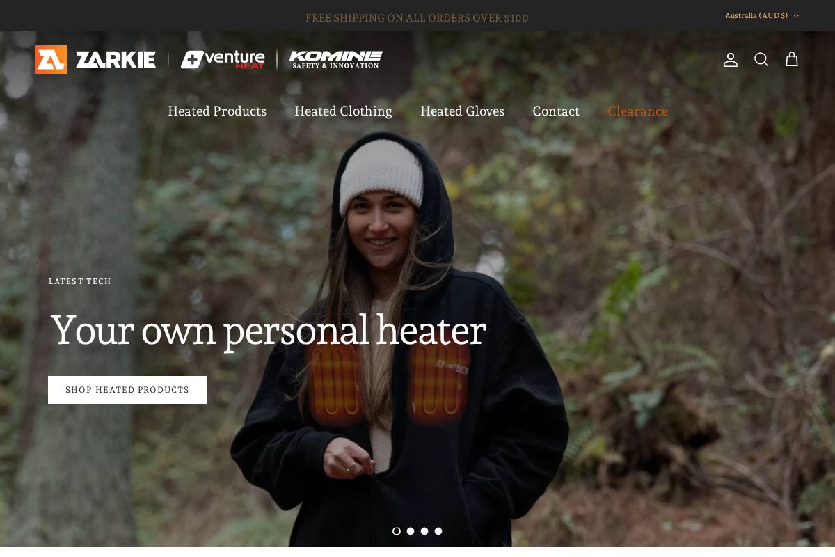 zarkie.com.au homepage screenshot