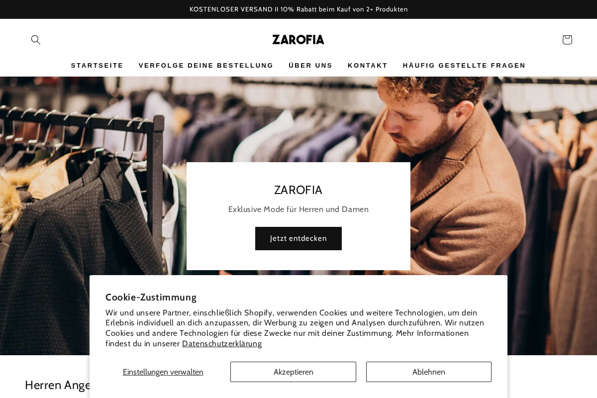 Zarofia homepage screenshot
