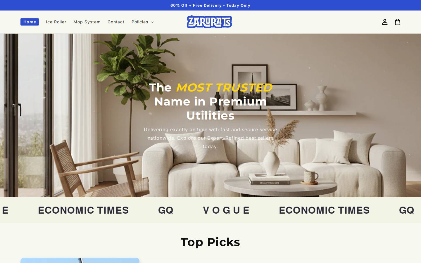 zarurats.com homepage screenshot