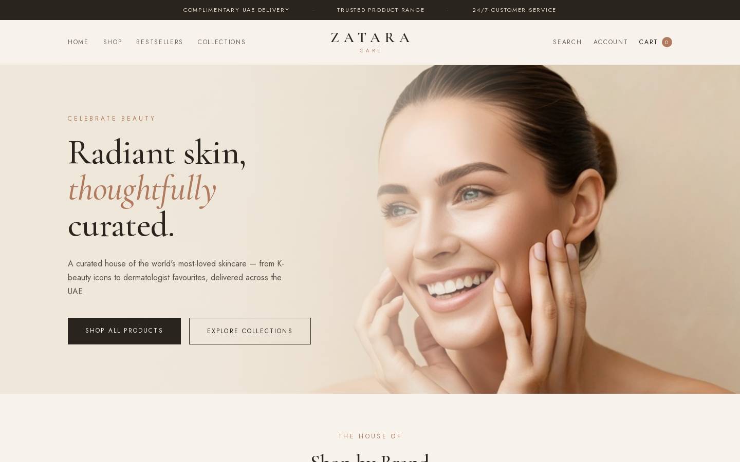 zataracare.com homepage screenshot