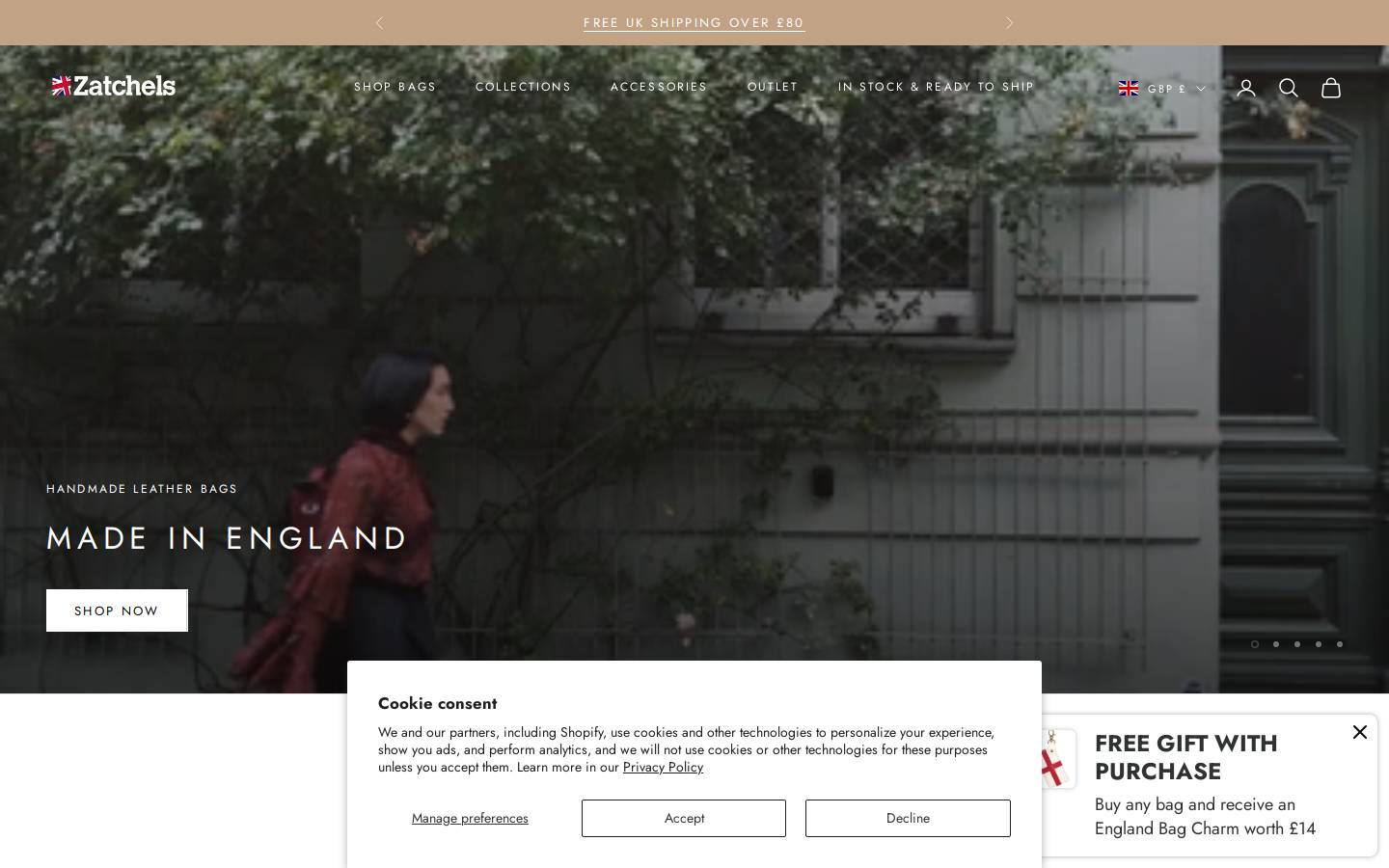 Zatchels homepage screenshot