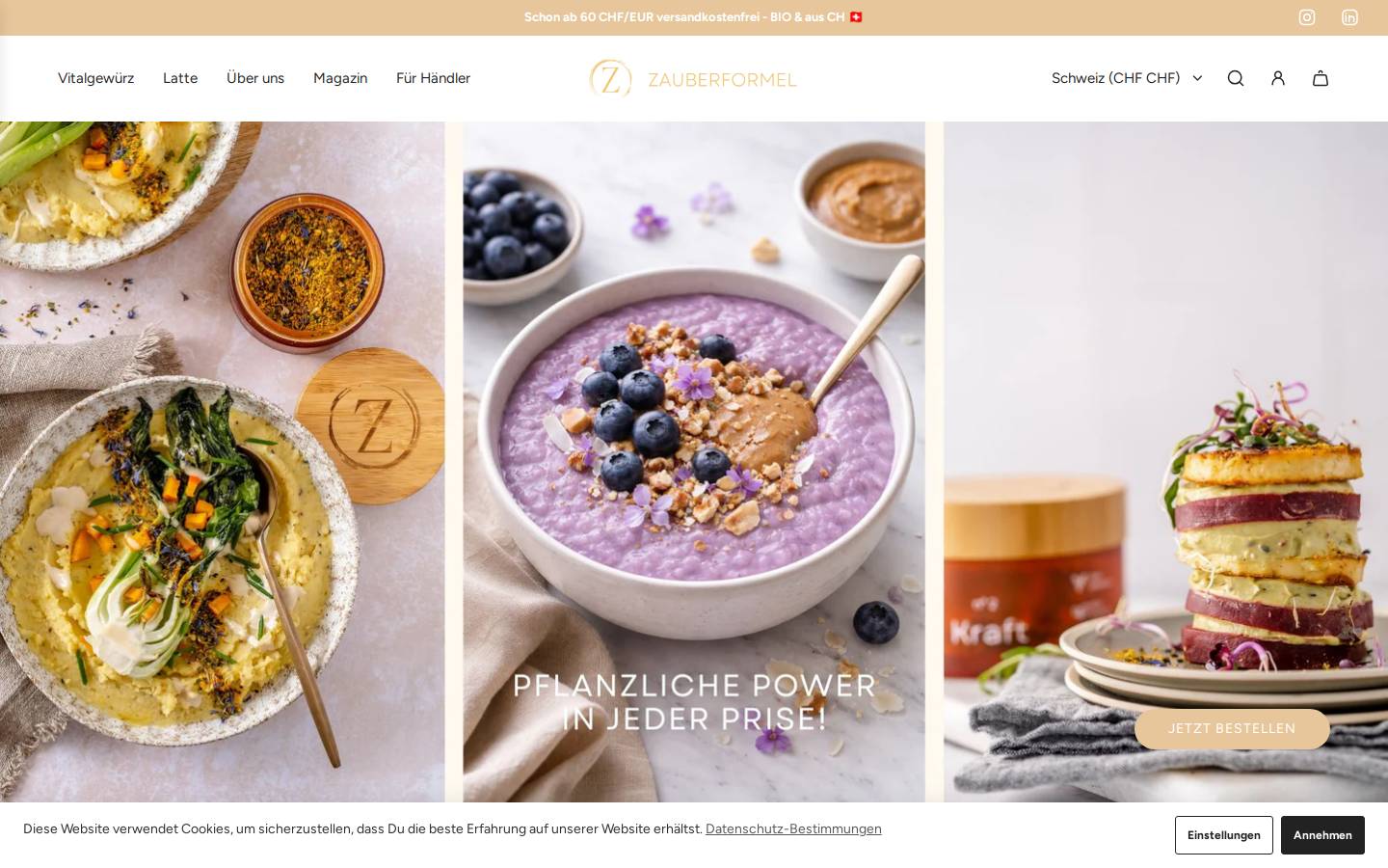 Zauberformel homepage screenshot