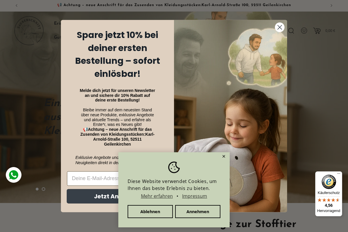 Zauberschnitt homepage screenshot