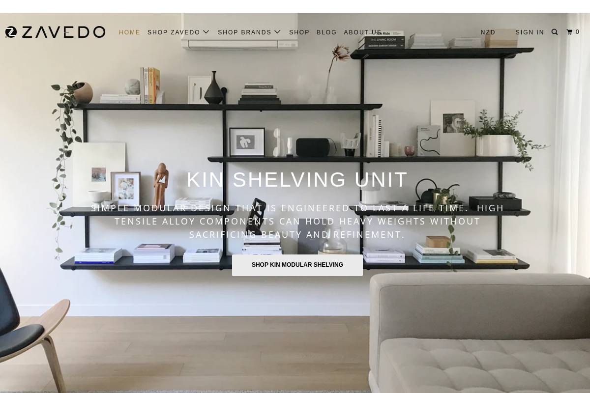 ZAVEDO homepage screenshot