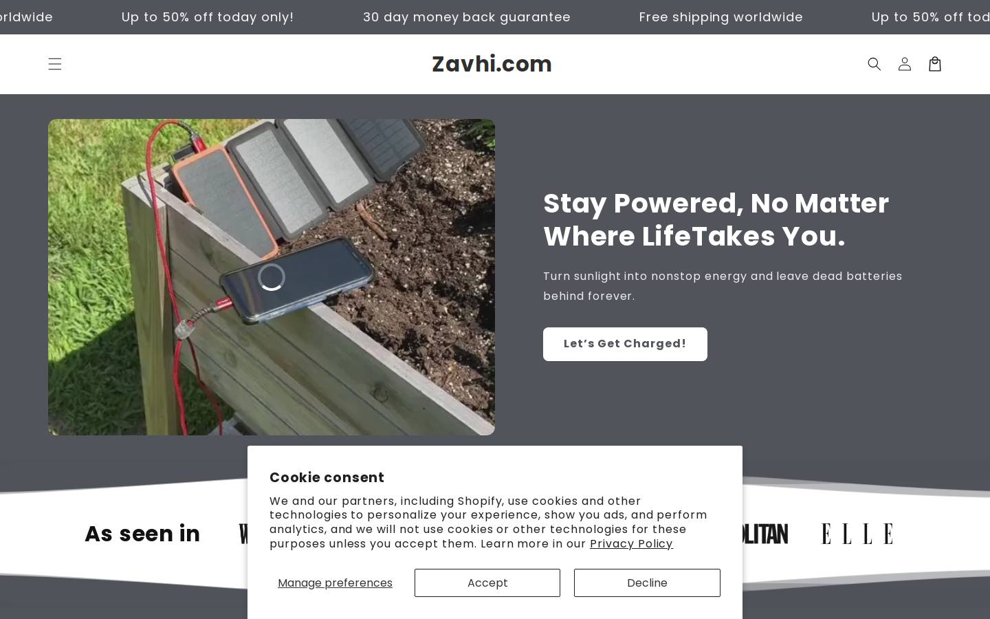 zavhi.com homepage screenshot