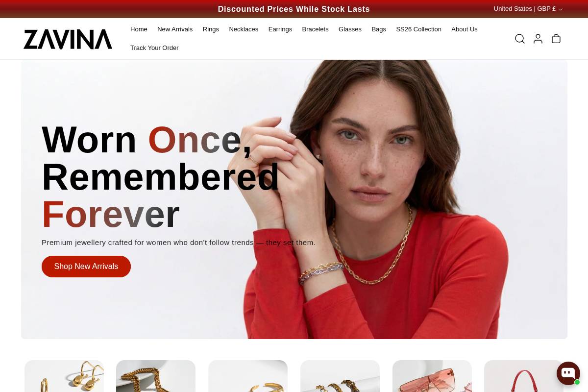 zavina.co homepage screenshot