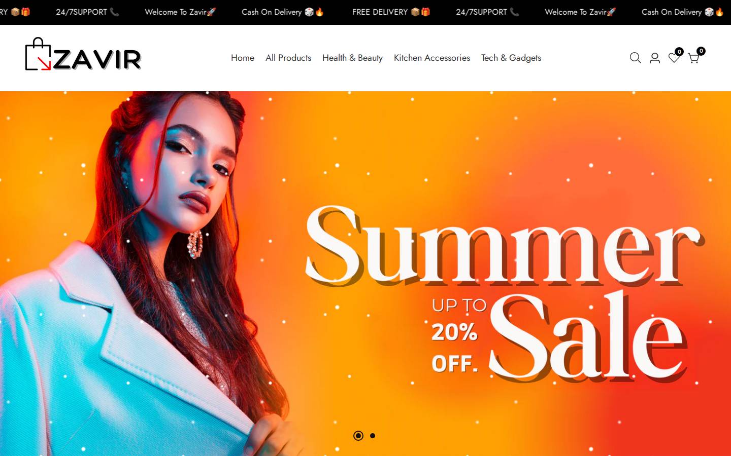 zavirs.store homepage screenshot