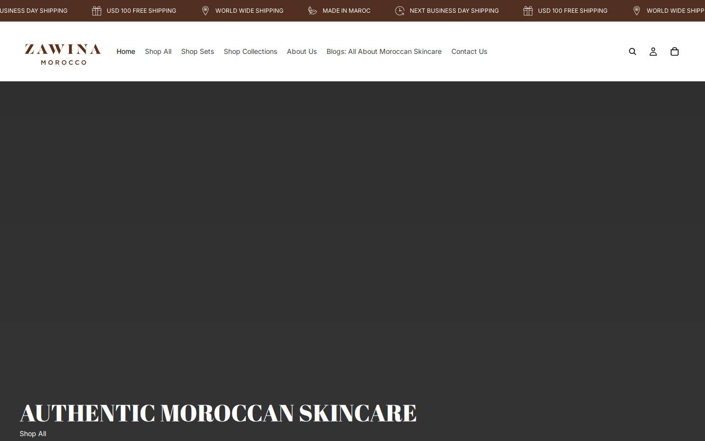 zawinamorocco.com homepage screenshot