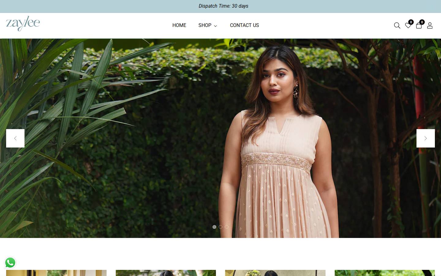 zaylee.in homepage screenshot
