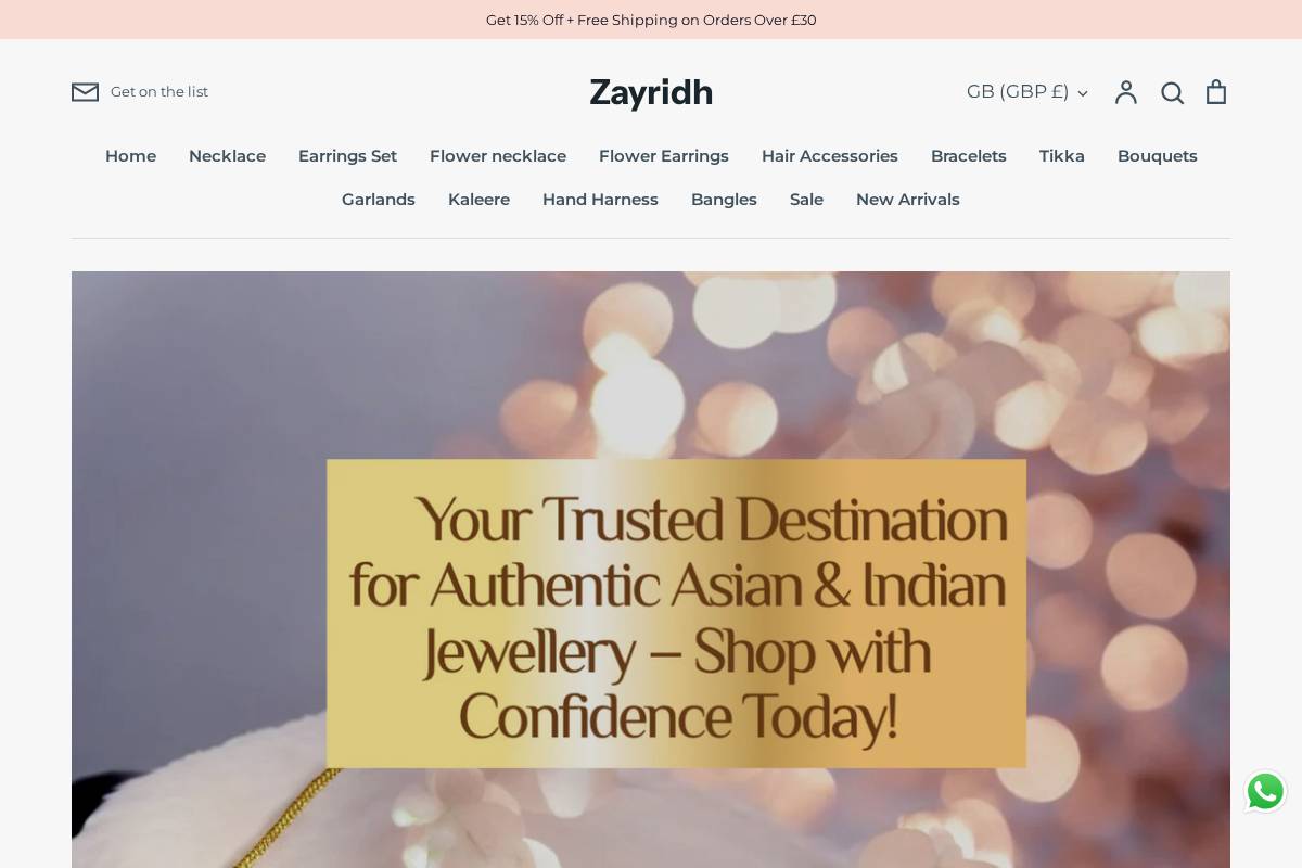 Zayridh homepage screenshot