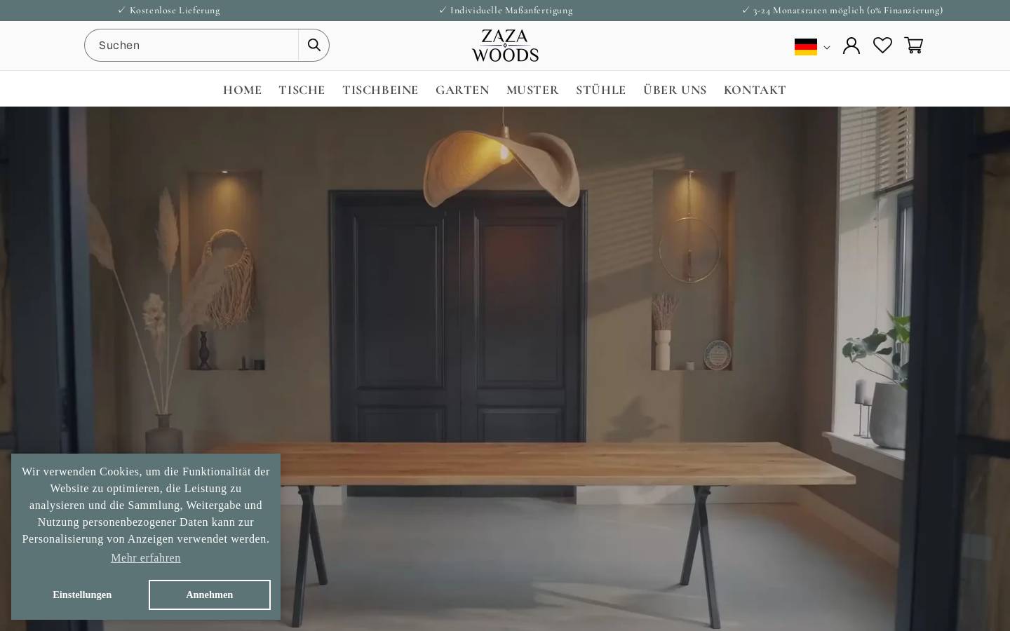 Zazawoods homepage screenshot