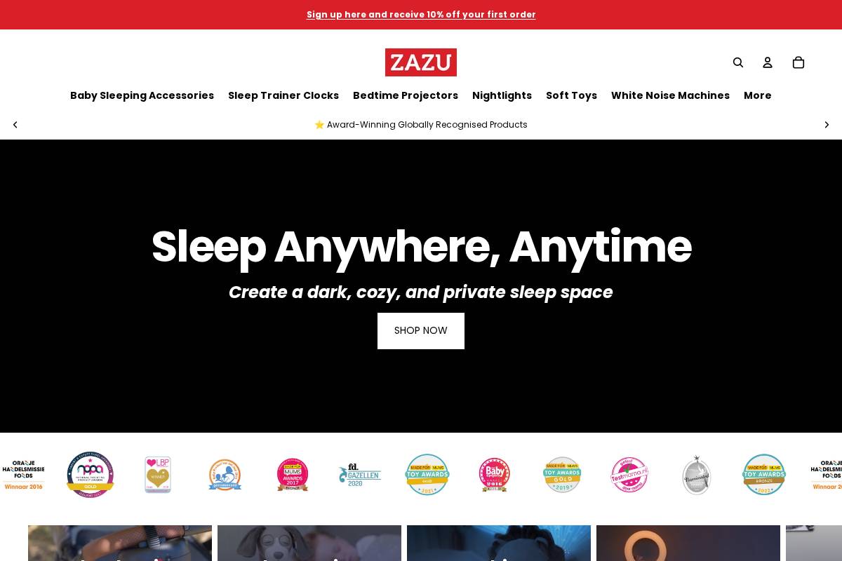 zazu-kids.com.au homepage screenshot