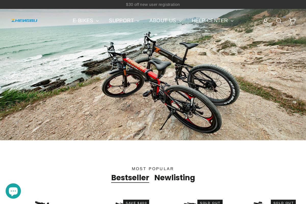 zbebikes.com homepage screenshot