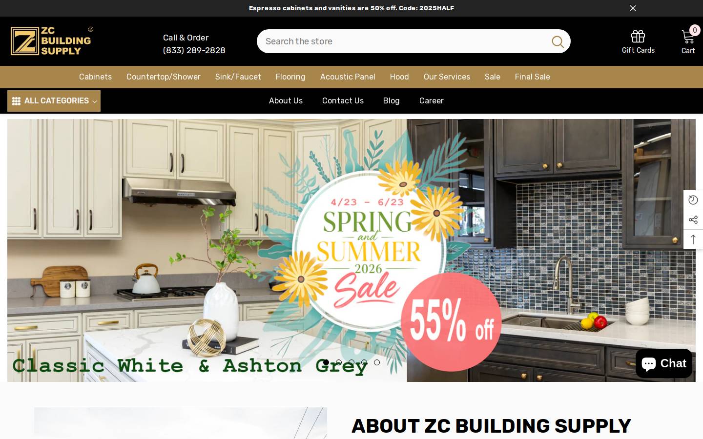 zcbuildingsupply.com homepage screenshot