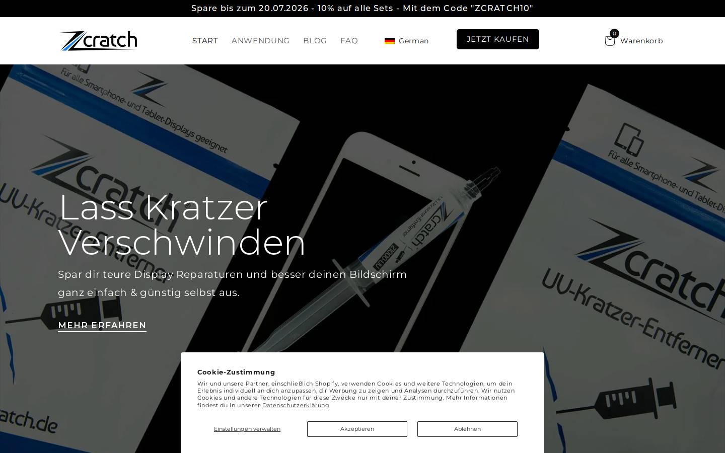 Zcratch homepage screenshot