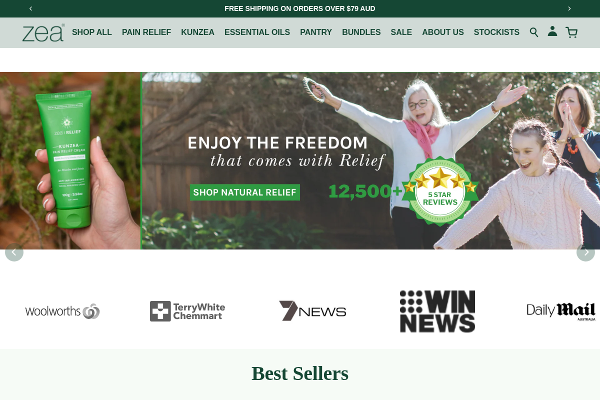 Zea homepage screenshot