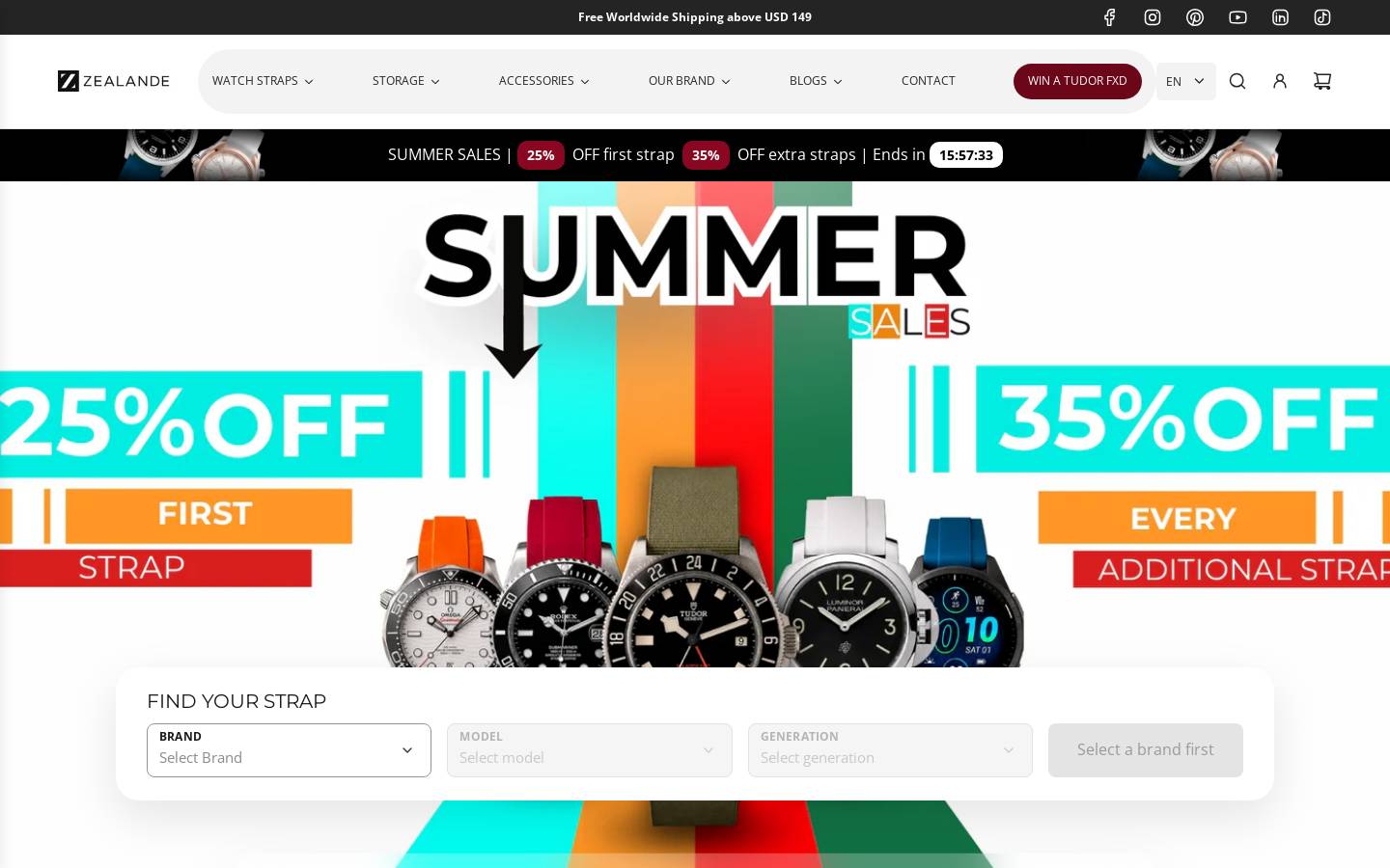 ZEALANDE homepage screenshot