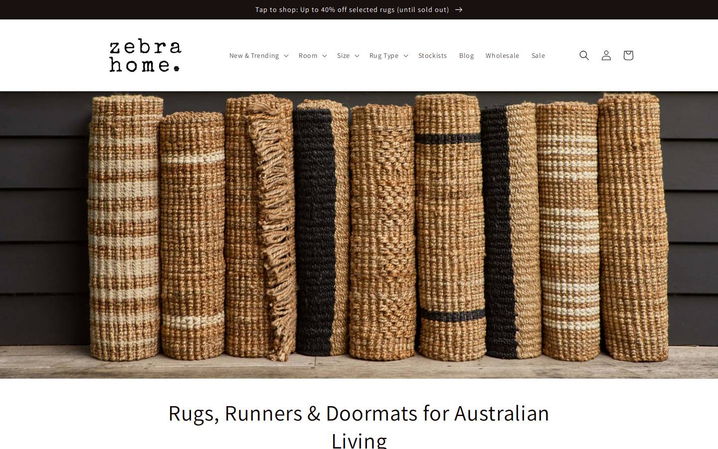 zebrahome.com.au homepage screenshot