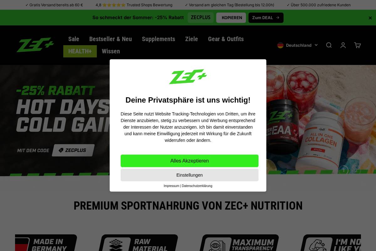 zecplus.de homepage screenshot