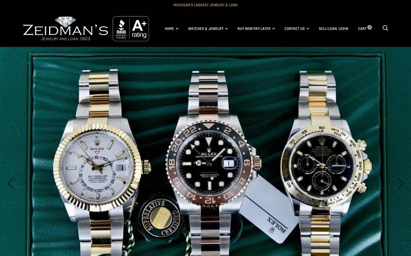 zeidmans.com homepage screenshot