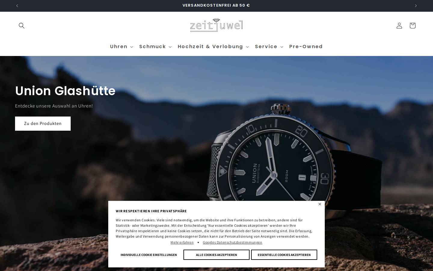 zeitjuwel.de homepage screenshot