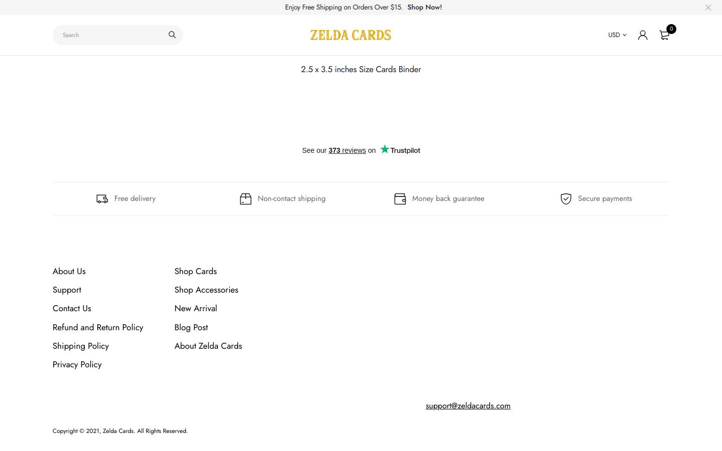 Zeldacards homepage screenshot