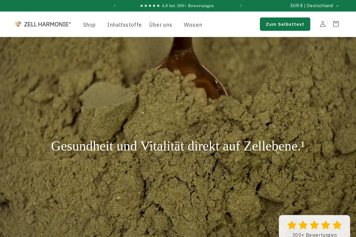 Zell Harmonie® homepage screenshot