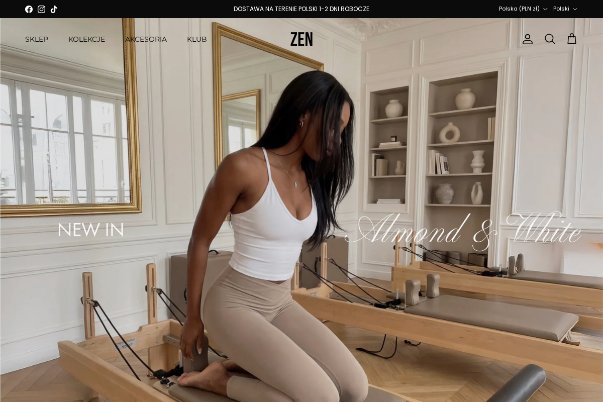 Zen Fitness Wear homepage screenshot