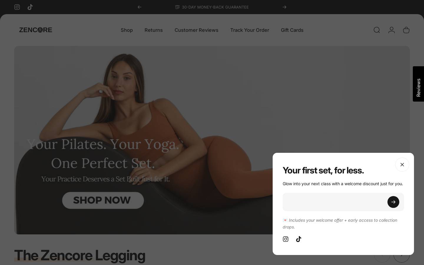zencoreyoga.com homepage screenshot