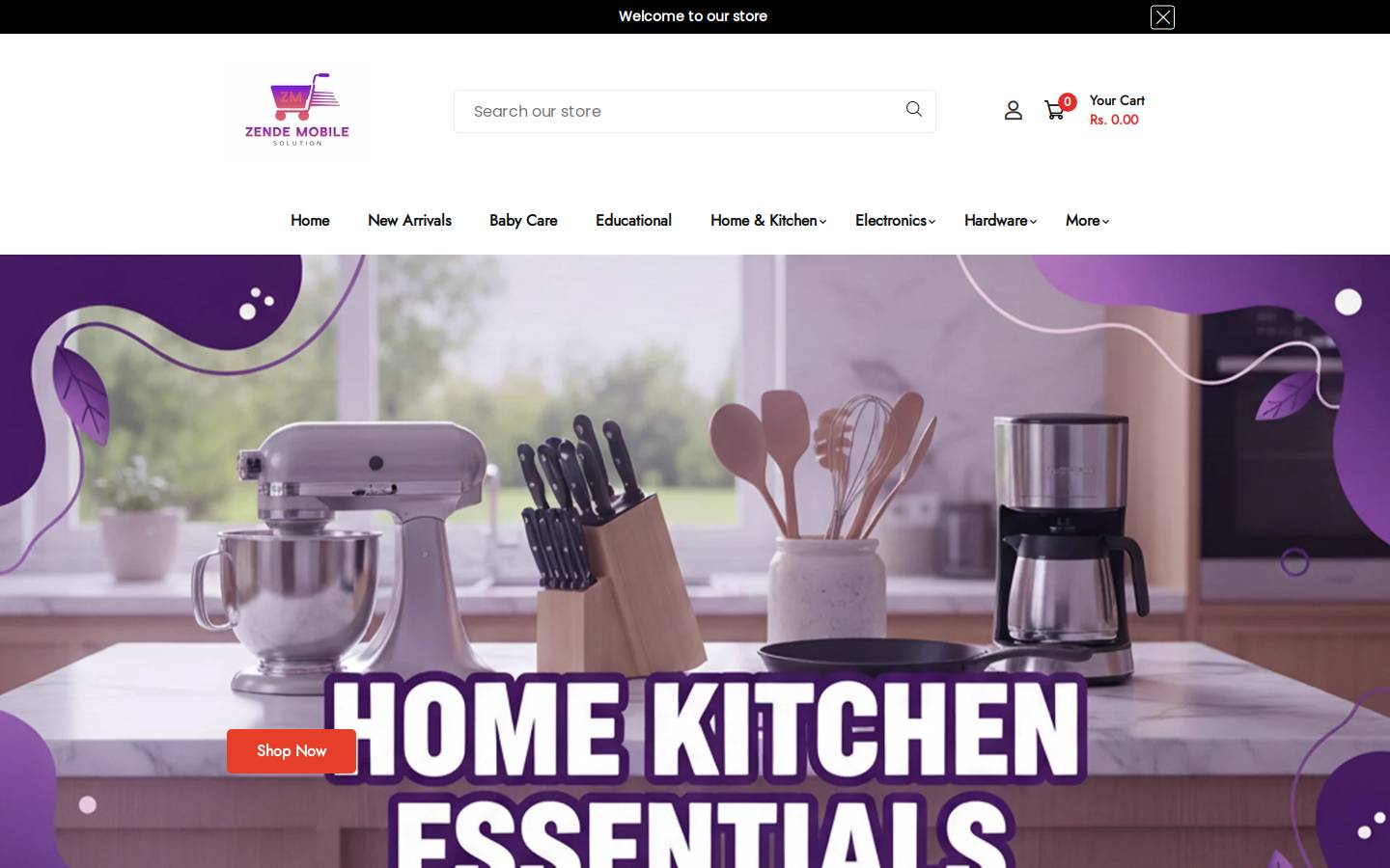 zende.shop homepage screenshot
