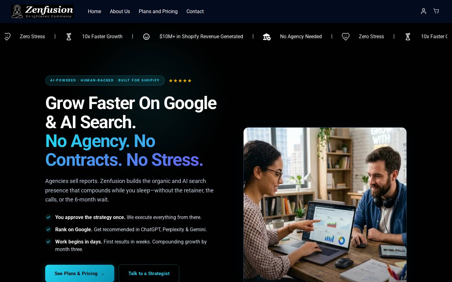 zenfusion.com homepage screenshot