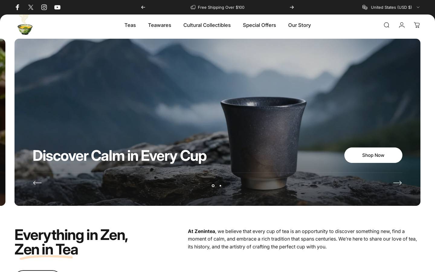 zenintea.com homepage screenshot