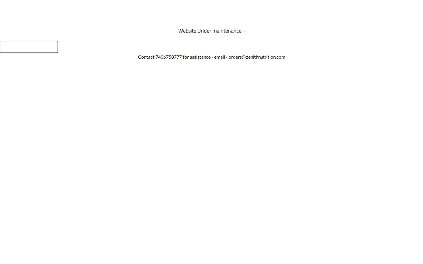 Zenithnutrition homepage screenshot