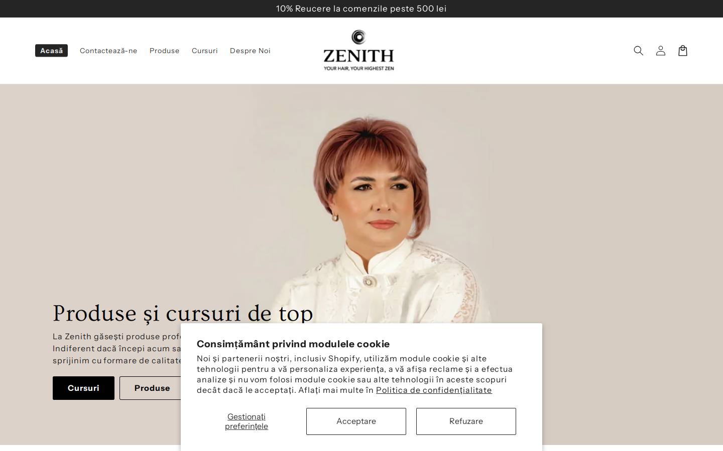 zenithproline.ro homepage screenshot