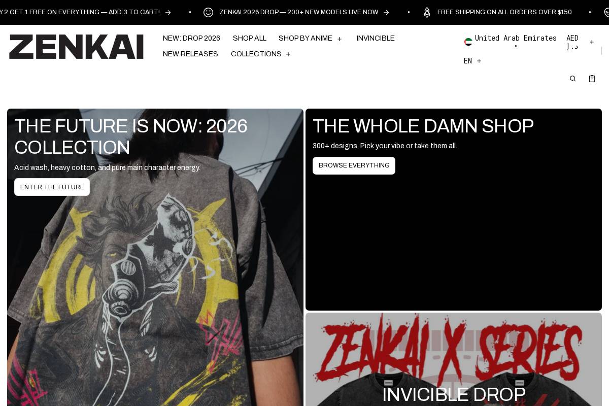 Zenkai homepage screenshot