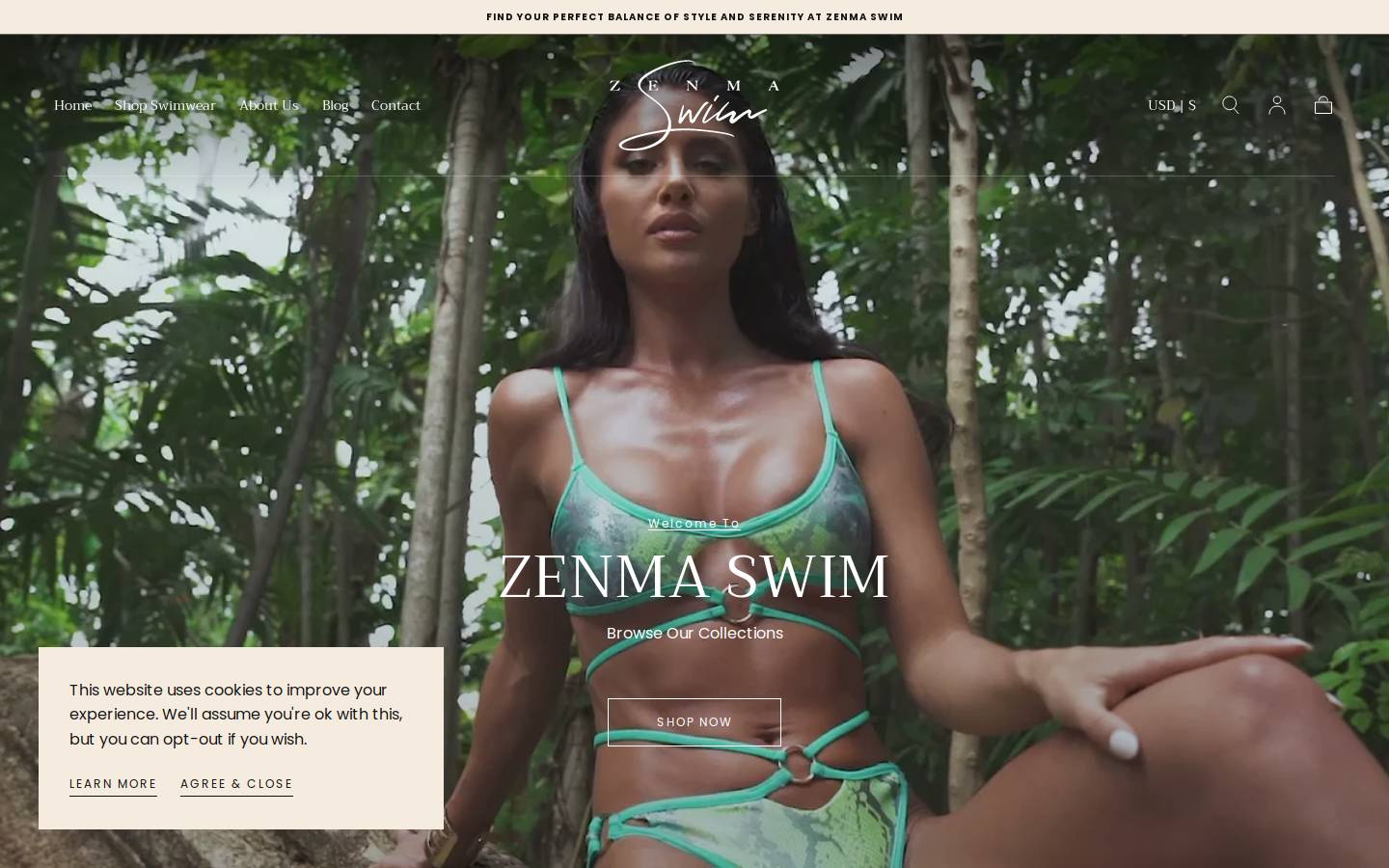 zenma-swim.com homepage screenshot