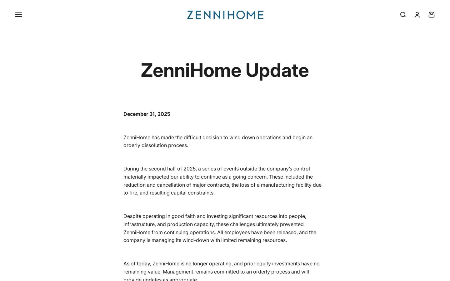 zennihome.com homepage screenshot