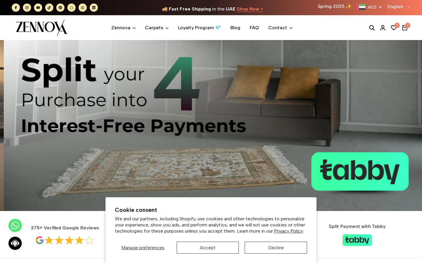 zennovacarpet.com homepage screenshot